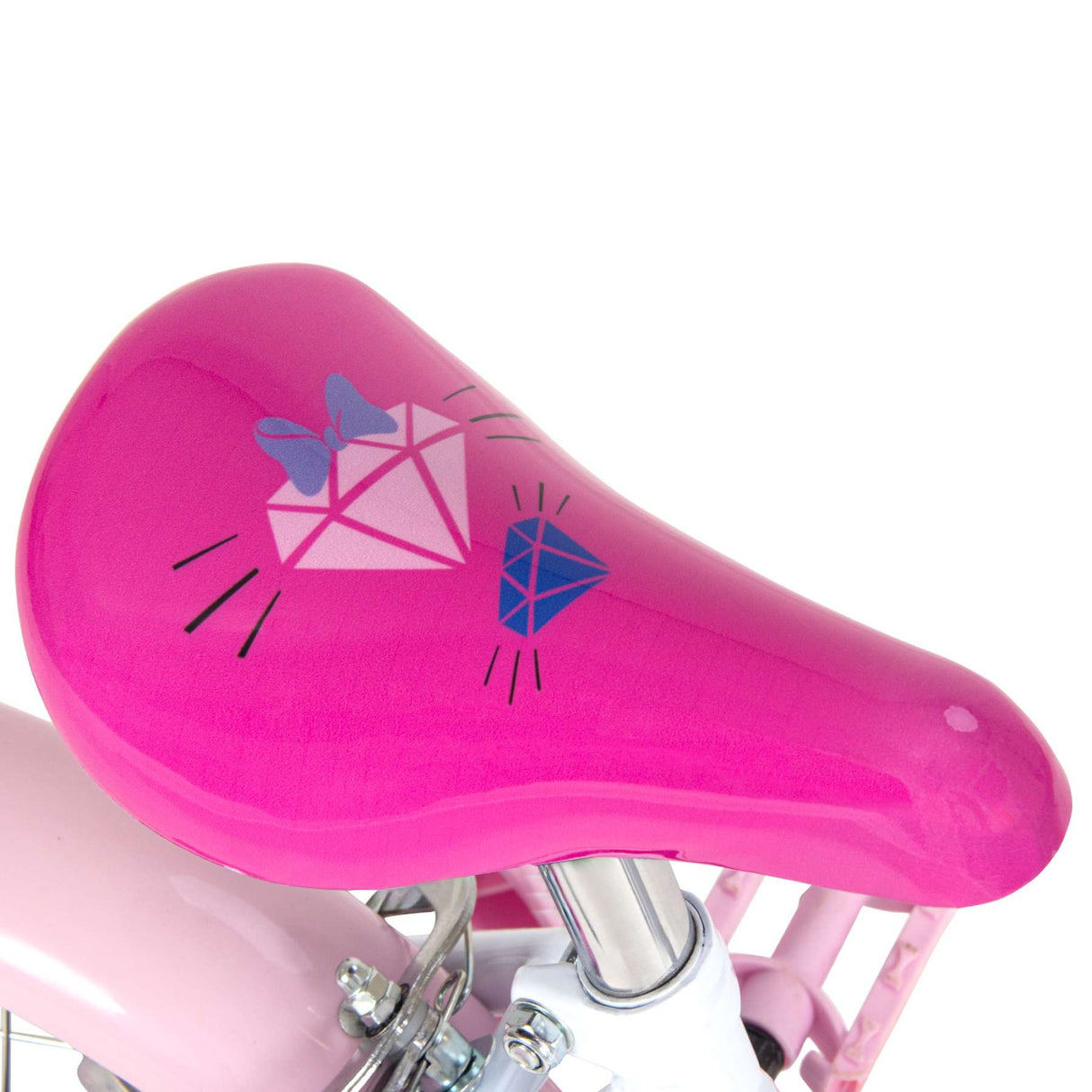 Volare Disney Minnie Mouse Kinderfahrrad 12 Zoll Weiß-Rosa mit Stützrädern