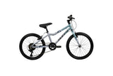 Kinderfahrrad in Silber mit schwarzem Sattel und Reifen