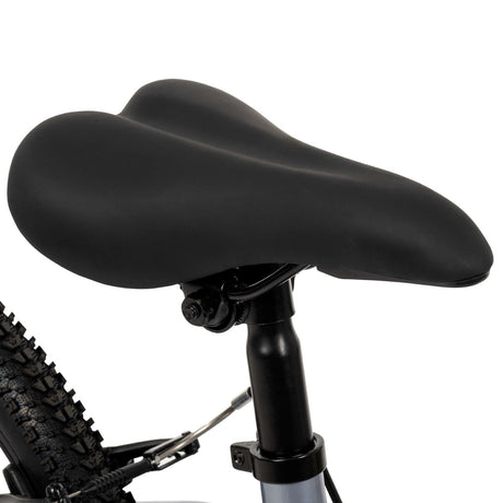 Schwarzer Fahrradsattel mit ergonomischer Form und verstellbarem Halterungssystem