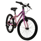 Jugendfahrrad in lila und pink mit 20-Zoll-Rädern und Mountainbike-Reifen