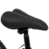 Schwarzer Fahrradsattel mit gepolsterter Oberfläche und verstellbarem Gestell