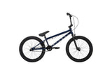 BMX-Fahrrad in Blau mit dicken Reifen und einfacher Ausstattung