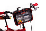 Fahrradtasche mit transparentem Fach und Aufdruck von einem Rennwagen