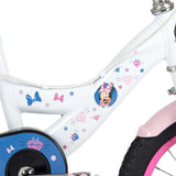 Volare Disney Minnie Mouse Kinderfahrrad 14 Zoll Weiß-Rosa mit Handbremsen
