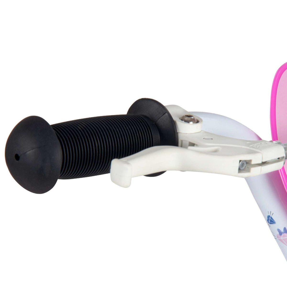 Volare Disney Minnie Mouse Kinderfahrrad 14 Zoll Weiß-Rosa mit Handbremsen