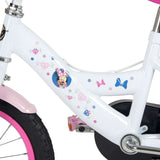Volare Disney Minnie Mouse Kinderfahrrad 14 Zoll Weiß-Rosa mit Handbremsen