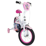 Volare Disney Minnie Mouse Kinderfahrrad 14 Zoll Weiß-Rosa mit Handbremsen