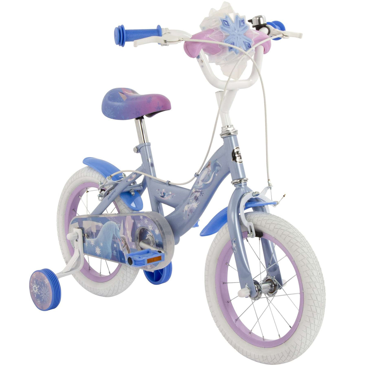 Volare Disney Frozen 2 Kinderfahrrad Mädchen 14 Zoll Blau/Lila mit zwei Handbremsen und Stützrädern