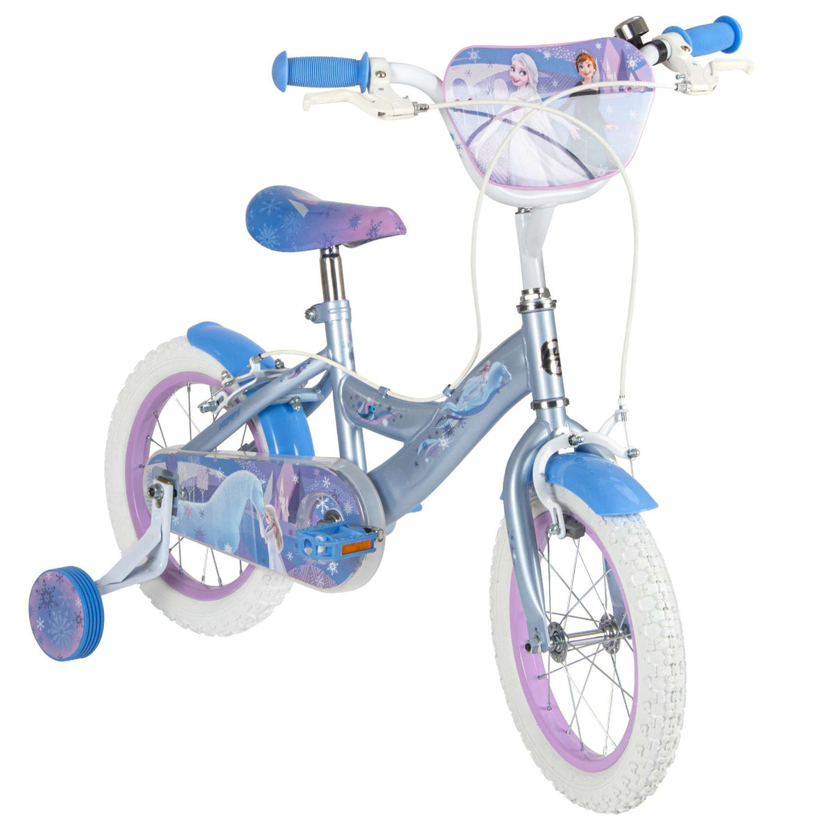 Volare Disney Die Eiskönigin 2 Kinderfahrrad 14 Zoll Blau-Lila mit Handbremsen