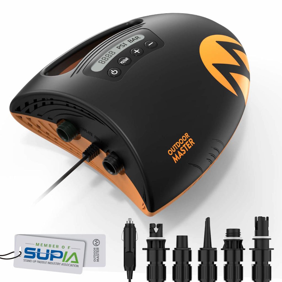 OutdoorMaster The Shark Elektrische Luftpumpe SUP Pumpe Hochdruck mit 20PSI 12V DC