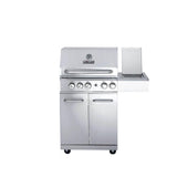 Edelstahl Gasgrill ALL'GRILL ALLROUNDER "M" 17,2 kW, 3 Brenner, 1 Seitenkocher, Backburner, 132 x 65 x 118 cm