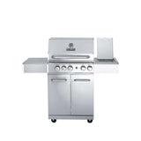Edelstahl Gasgrill ALL'GRILL ALLROUNDER "M" 17,2 kW, 3 Brenner, 1 Seitenkocher, Backburner, 132 x 65 x 118 cm