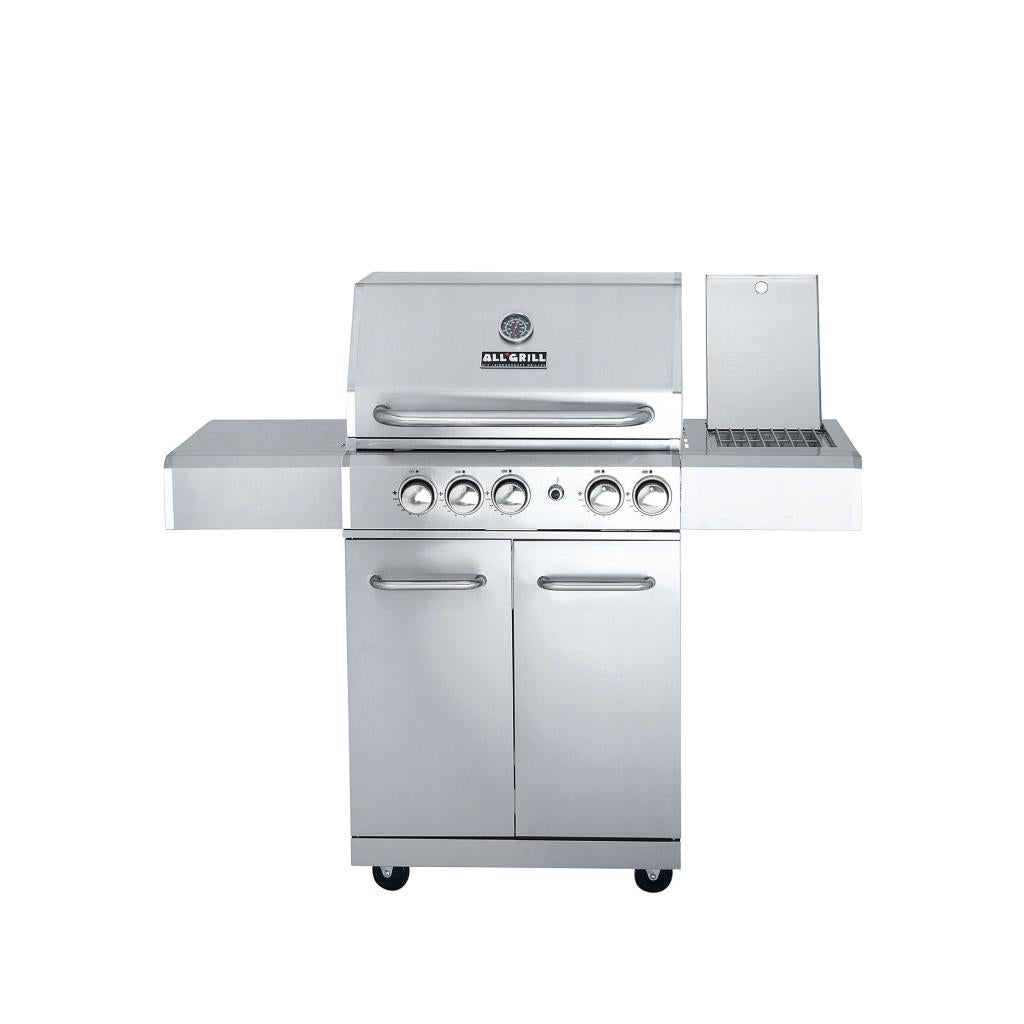 Edelstahl Gasgrill ALL'GRILL ALLROUNDER "M" 17,2 kW, 3 Brenner, 1 Seitenkocher, Backburner, 132 x 65 x 118 cm