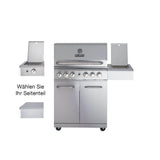 Hochwertiger Edelstahl Gasgrill ALL'GRILL ALLROUNDER "L" 4 Brenner 20,7 kW mit Seitenkocher und Backburner - 142 x 65 x 118 cm