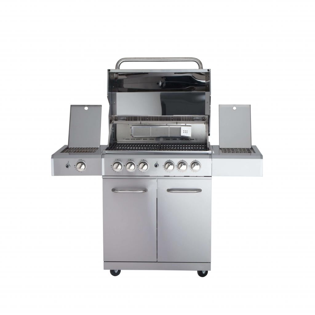 Hochwertiger Edelstahl Gasgrill ALL'GRILL ALLROUNDER "L" 4 Brenner 20,7 kW mit Seitenkocher und Backburner - 142 x 65 x 118 cm