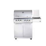 Hochwertiger Edelstahl Gasgrill MODULAR-TOP-LINE-ALL'GRILL' CHEF "L" mit 4 Brennern und Seitenkocher - 20,7 kW, inkl. LED-Beleuchtung und Thermometer