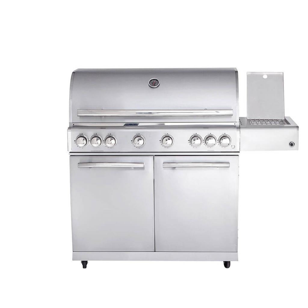 MODULAR-TOP-LINE-ALL'GRILL CHEF "XL" -Grundmodell Volledelstahl - 6 Brenner, 1 Seitenkocher, Backburner u.v.m. - 27,7 kW, 6-flammig, 164 x 65 x 118 cm