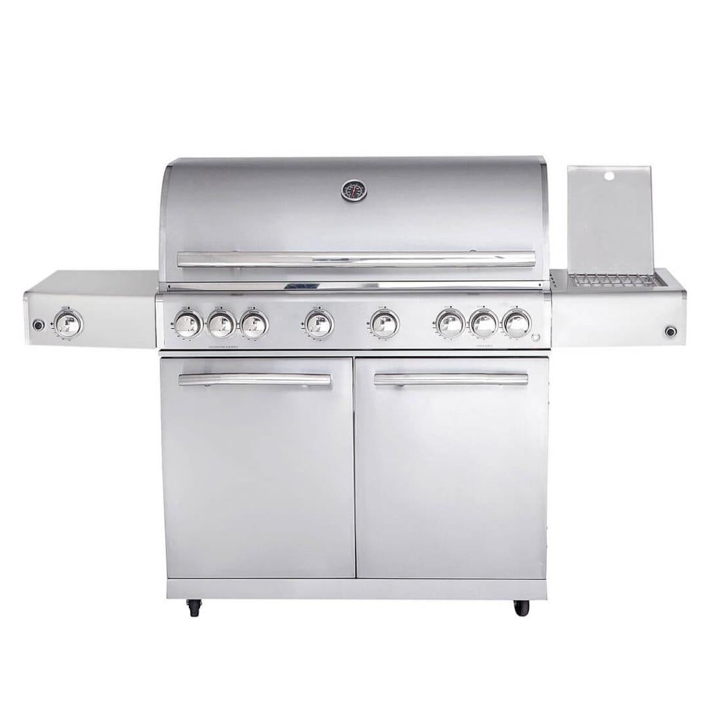 MODULAR-TOP-LINE-ALL'GRILL CHEF "XL" -Grundmodell Volledelstahl - 6 Brenner, 1 Seitenkocher, Backburner u.v.m. - 27,7 kW, 6-flammig, 164 x 65 x 118 cm