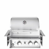 Hochwertiger Einbau Gas-Grill Top Line ALL'GRILL CHEF S aus Edelstahl: Top-Einsteiger mit 2 Brennern und Backburner