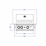Hochwertiger Einbau Gas-Grill Top Line ALL'GRILL CHEF S aus Edelstahl: Top-Einsteiger mit 2 Brennern und Backburner