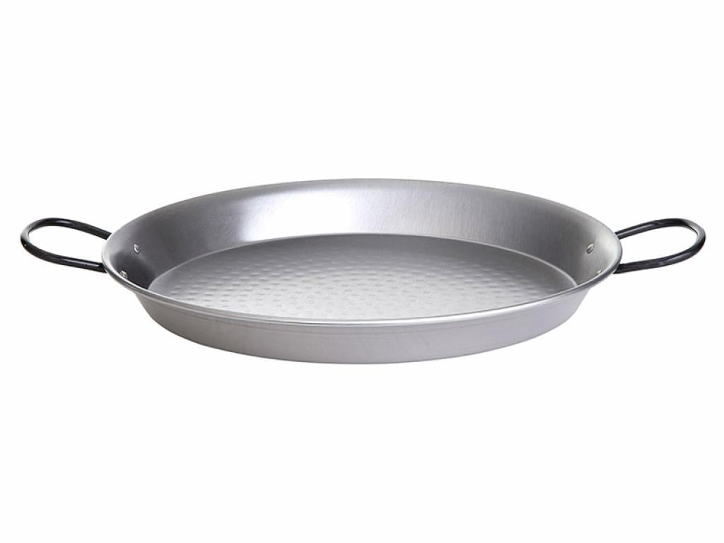 Original spanische Paella-Pfanne "Valenciana" Stahl poliert Ø 32 cm, robust und vielseitig einsetzbar für Paella, Reis-/Pfannengerichte