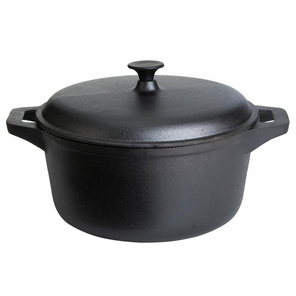 Gusseisen-Topf Ø 24 cm, 4,1 l, schwarz, rund, für alle Herdarten inkl. Induktion, solide und robust, ideal zum Kochen und Schmoren