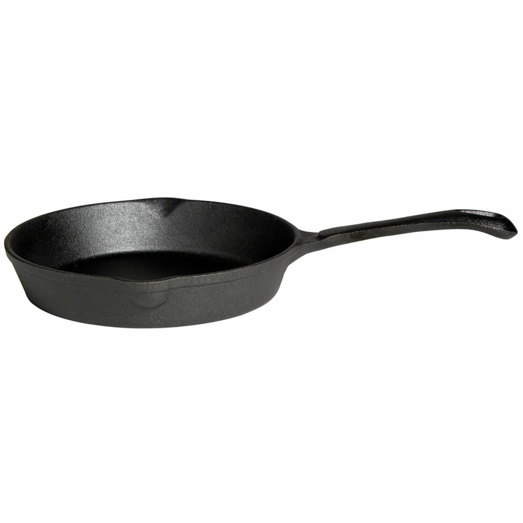 Robuste Gusseisen-Pfanne Ø 25 cm, schwarz, 5 cm hoch, 2,0 l Volumen, für alle Herdarten inkl. Induktion, ideal zum Braten und Grillen