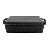 Robuste Kombi 2in1 Casserole aus Gusseisen 28 x 17 x 6 cm mit Deckel 28 x 17 x 3 cm - Energiesparend, langlebig und leicht zu reinigen - 1,5 l Volumen