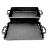 Robuste Kombi 2in1 Casserole aus Gusseisen 28 x 17 x 6 cm mit Deckel 28 x 17 x 3 cm - Energiesparend, langlebig und leicht zu reinigen - 1,5 l Volumen