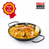 Leichte emaillierte Paella Pfanne Ø 10 cm mit Griffen - Universell einsetzbar und robust: Original spanische Paella Pfanne Typ Valenciana