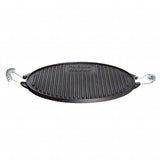 Gusseisen-Grillplatte Light Ø 38 cm mit abnehmbaren Edelstahl-Griffen: Vielseitig einsetzbare, robuste und strapazierfähige Grillplatte