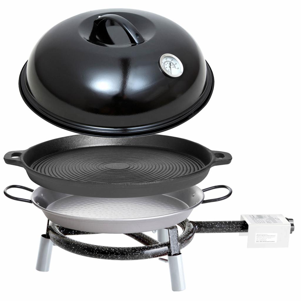 Trekking Line Set: Vollausstattung für 2-4 Personen, inkl. Backhaube, Gusseisenpfanne und Paella-Pfanne