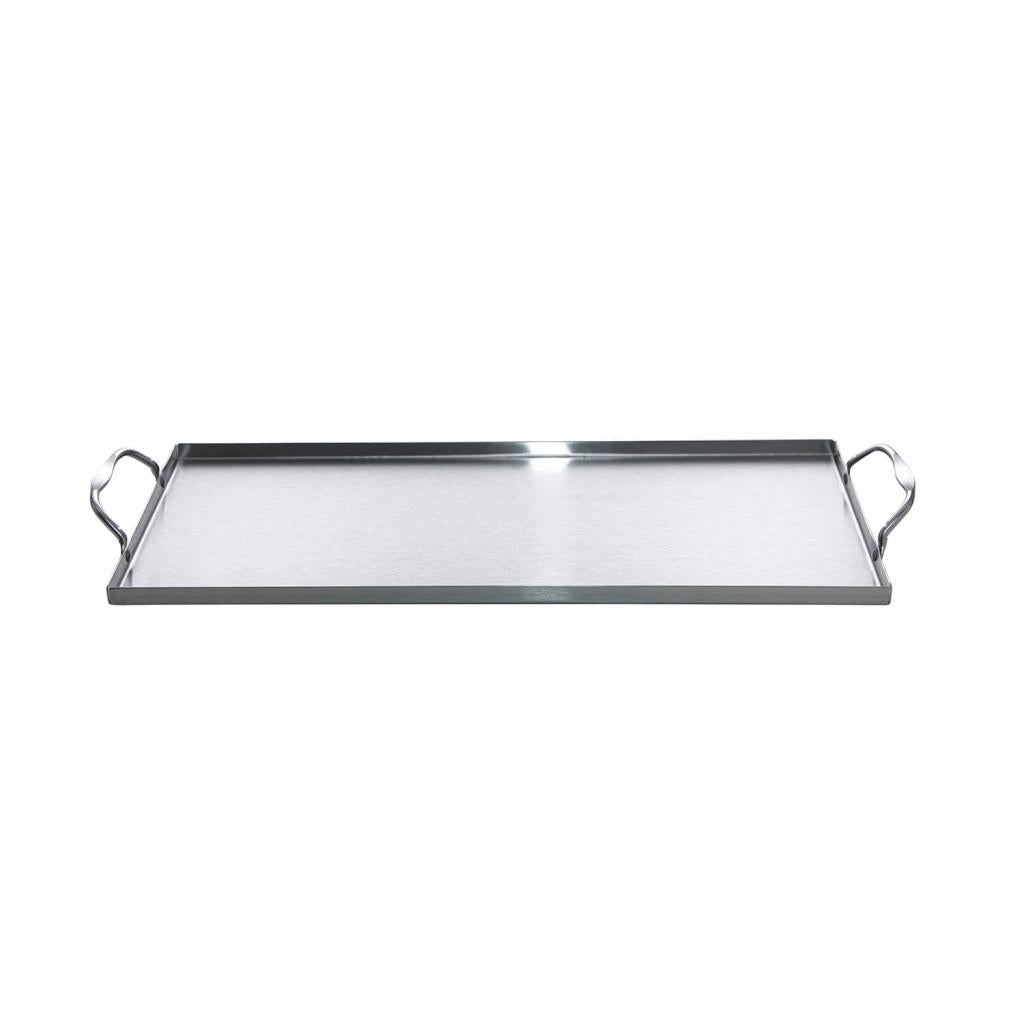 Robuste Edelstahl Grillwanne 39,5 x 19 cm mit Griffen - Vielseitige und leicht zu reinigende Wanne für Flüssigkeiten