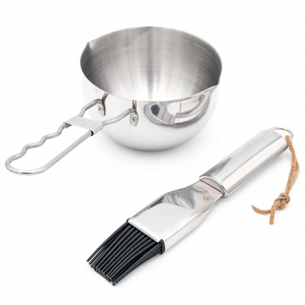 Hochwertiges Marinier-Set aus Edelstahl mit Silikon-Borsten für perfekte Grillergebnisse