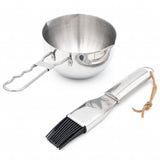 Hochwertiges Marinier-Set aus Edelstahl mit Silikon-Borsten für perfekte Grillergebnisse
