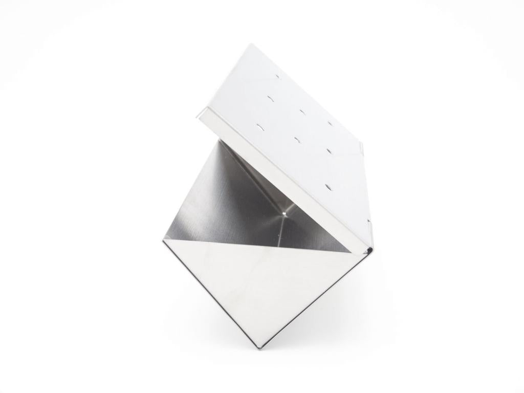 Räucherbox aus Edelstahl 22 x 10 x 5,5 cm mit Klappdeckel für Gas- und Holzkohlegrill: Ideal zum Aromatisieren von Grillgut