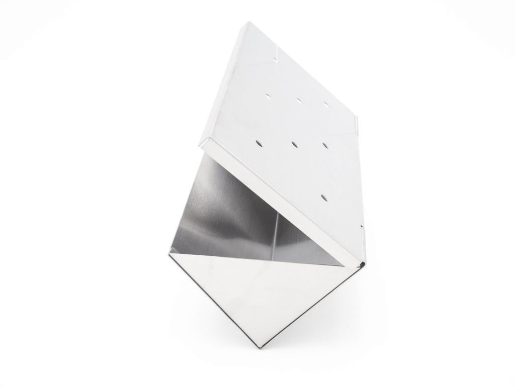 Räucherbox aus Edelstahl 22 x 10 x 5,5 cm mit Klappdeckel für Gas- und Holzkohlegrill: Ideal zum Aromatisieren von Grillgut