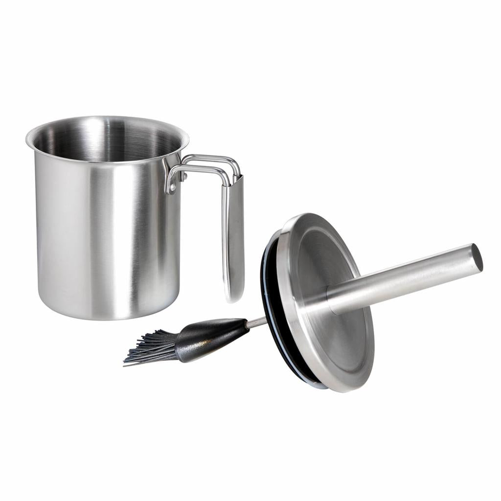 Allgrill Grillpinsel-Set aus Edelstahl/Silikon Ø 10 x 23 cm für perfektes Marinieren am Grill