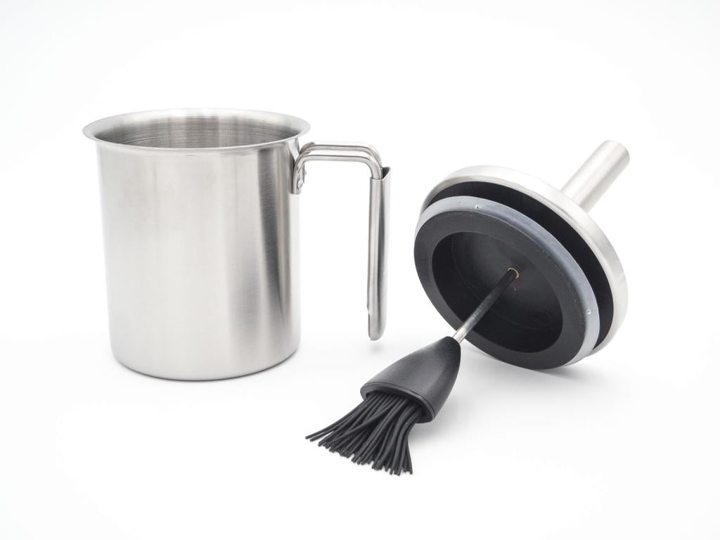 Allgrill Grillpinsel-Set aus Edelstahl/Silikon Ø 10 x 23 cm für perfektes Marinieren am Grill