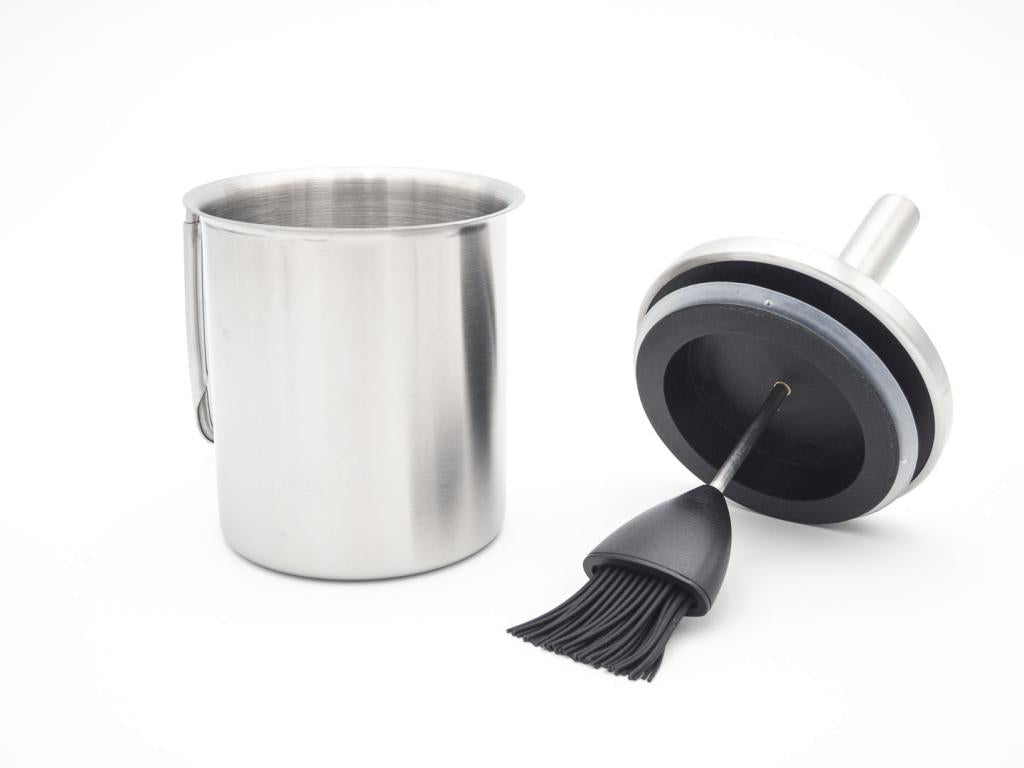 Allgrill Grillpinsel-Set aus Edelstahl/Silikon Ø 10 x 23 cm für perfektes Marinieren am Grill
