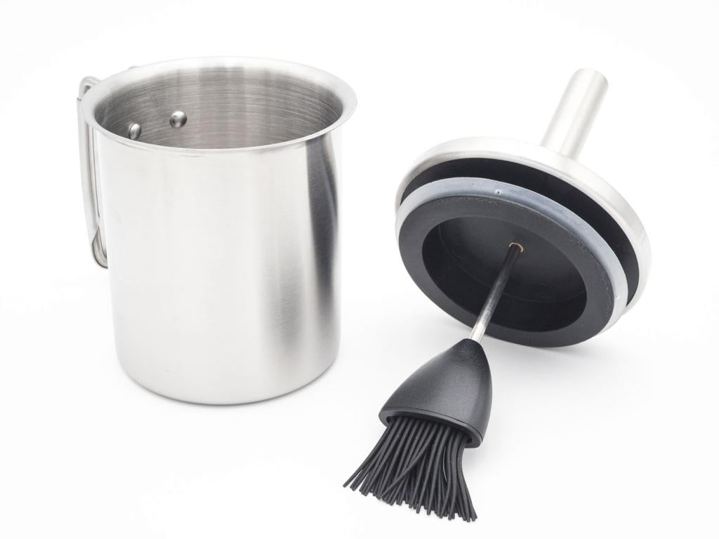 Allgrill Grillpinsel-Set aus Edelstahl/Silikon Ø 10 x 23 cm für perfektes Marinieren am Grill