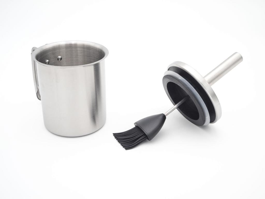 Allgrill Grillpinsel-Set aus Edelstahl/Silikon Ø 10 x 23 cm für perfektes Marinieren am Grill