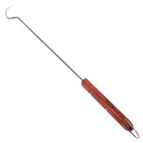 Edelstahl Grillhaken mit Rosenholzgriff, 47 cm, zum einfachen Drehen und Wenden von Grillgut - Hygienisch und sicher - Praktisches Grillzubehör