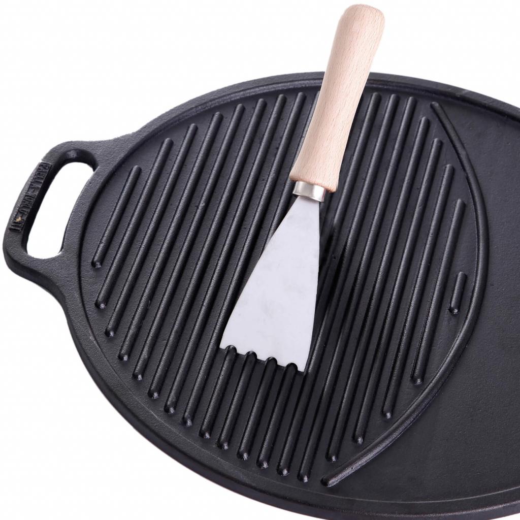 ALL'GRILL Grillplattenspachtel aus Edelstahl mit Holzgriff - Effektive Reinigung für Gussgrillplatten