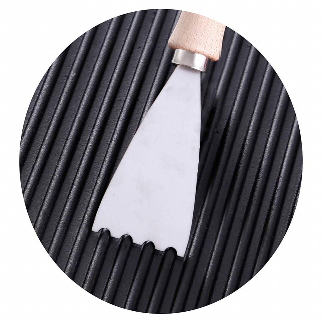 ALL'GRILL Grillplattenspachtel aus Edelstahl mit Holzgriff - Effektive Reinigung für Gussgrillplatten