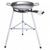 Hochwertiges Paella Grill-Set für Single-Griller: Pfanne Ø 38 cm, 2-Ring-Brenner Ø 30 cm, 7,5 kW, stabiler Dreibein-Ständer, höhenverstellbar