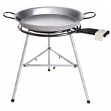 Großes Paella Grill-Set Ø 90 cm mit 3-Ring-Brenner: Pfanne, Ständer, Windschutz, Rezepte