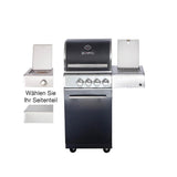 Top-Einsteiger: Volledelstahl Gasgrill MODULAR TOP-LINE-ALL'GRILL CHEF "S" BLACK EDITION mit 2 Brennern und Seitenkocher