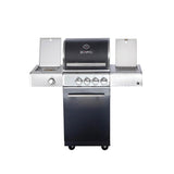 Top-Einsteiger: Volledelstahl Gasgrill MODULAR TOP-LINE-ALL'GRILL CHEF "S" BLACK EDITION mit 2 Brennern und Seitenkocher