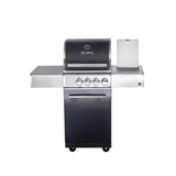 Top-Einsteiger: Volledelstahl Gasgrill MODULAR TOP-LINE-ALL'GRILL CHEF "S" BLACK EDITION mit 2 Brennern und Seitenkocher